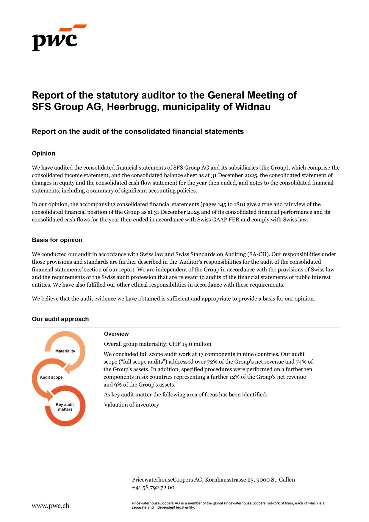 Auditor’s report - SFS Group AG Annual Report 2025